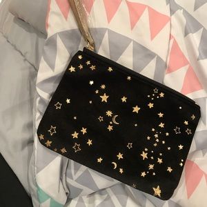 Old Navy Black & Gold stars and Moon Clutch